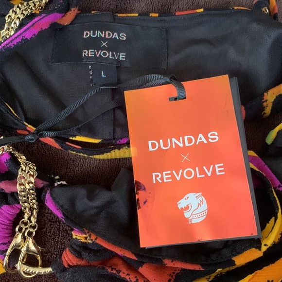 DUNDAS x REVOLVE Carmen Top in Black Zebra Size L - Picture 4 of 4